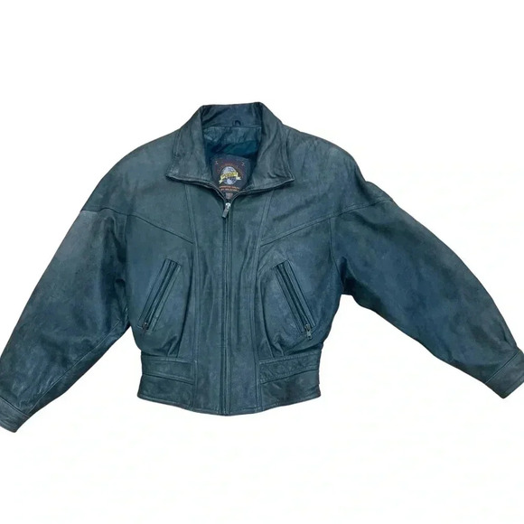 Wilsons XS 100% leather green/grey jacket/coat from AdventureBound. - Picture 1 of 7